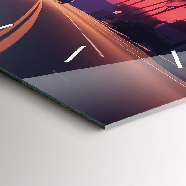 Szögletes fali üvegóra Naplemente LA-ban