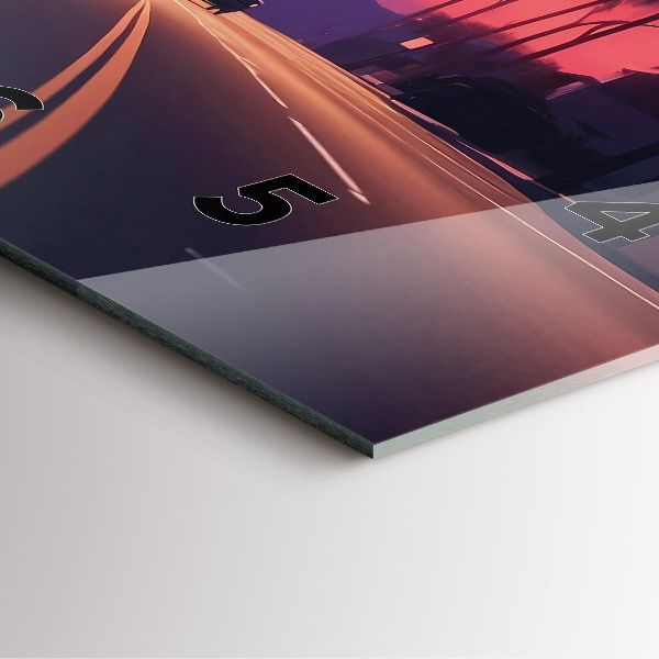 Szögletes fali üvegóra Naplemente LA-ban