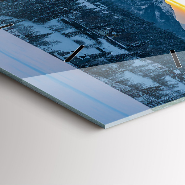 Szögletes fali üvegóra Hegyi táj