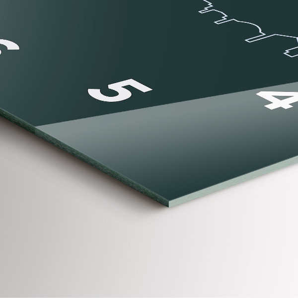 Szögletes fali üvegóra Brno város vonalművészete