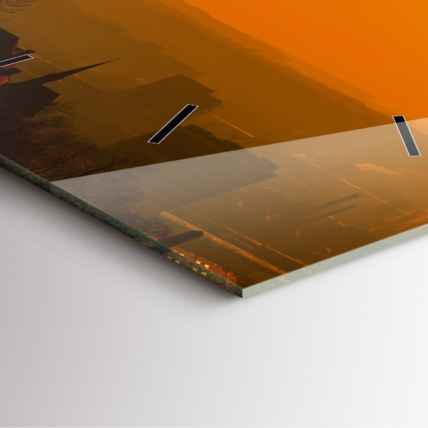 Szögletes fali üvegóra Kilátás a brünni katedrálisra