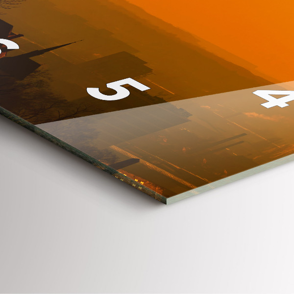 Szögletes fali üvegóra Kilátás a brünni katedrálisra