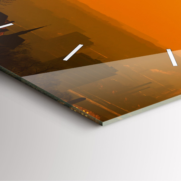 Szögletes fali üvegóra Kilátás a brünni katedrálisra