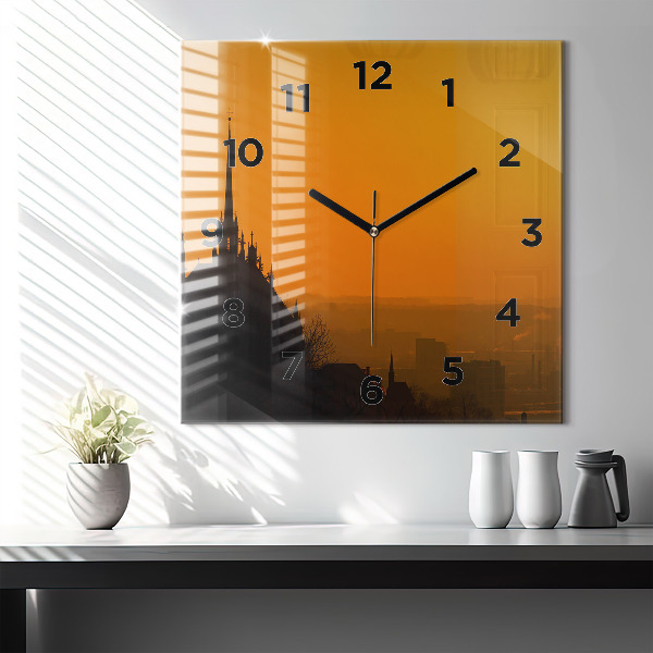 Szögletes fali üvegóra Kilátás a brünni katedrálisra