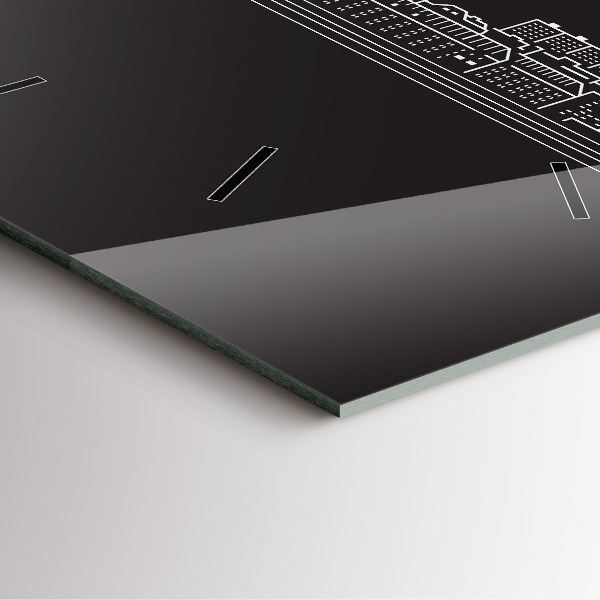 Szögletes fali üvegóra Ostrava város rajza