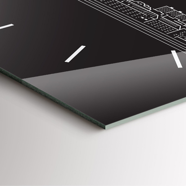 Szögletes fali üvegóra Ostrava város rajza