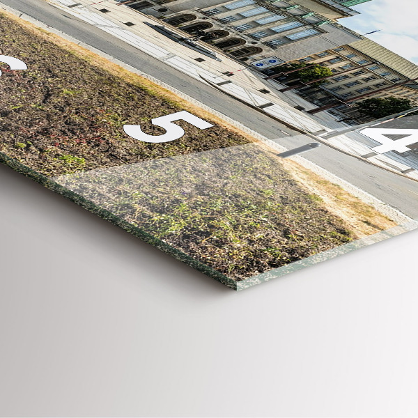 Szögletes fali üvegóra Panoráma Ostrava városára