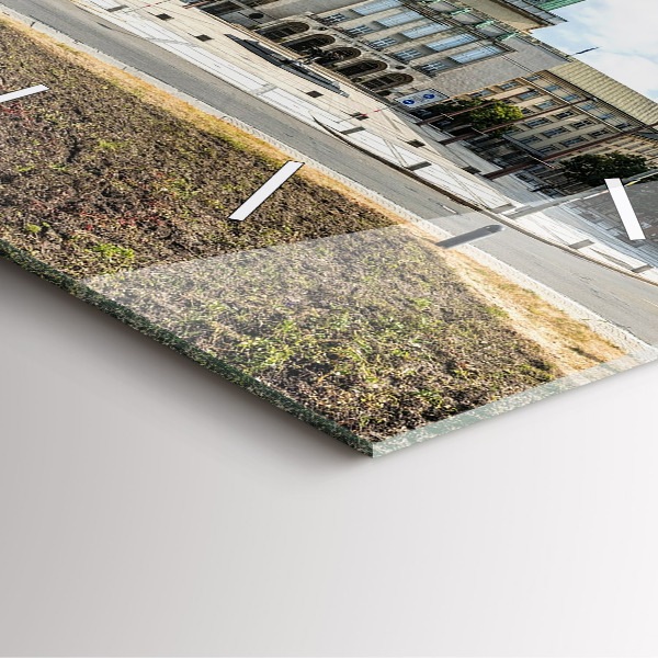 Szögletes fali üvegóra Panoráma Ostrava városára