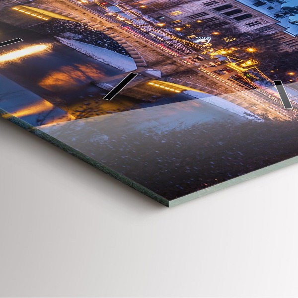 Szögletes fali üvegóra Panoráma Pilsen városára