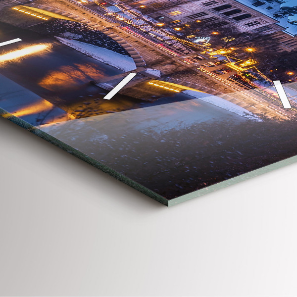 Szögletes fali üvegóra Panoráma Pilsen városára