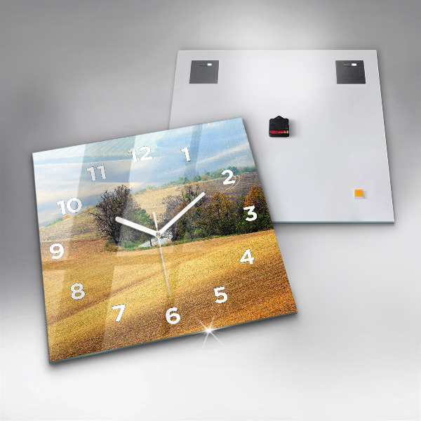 Szögletes fali üvegóra Morvaország vidéki táj