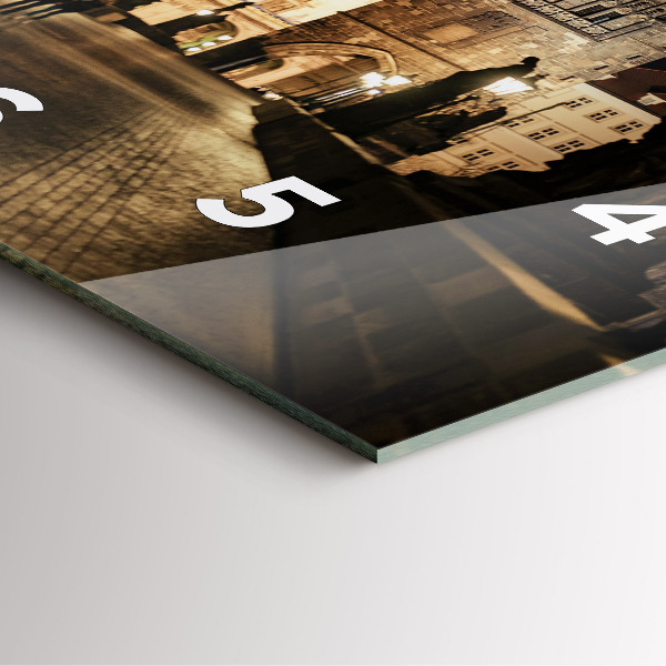 Szögletes fali üvegóra Károly híd Prágában