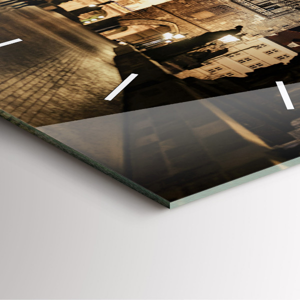 Szögletes fali üvegóra Károly híd Prágában