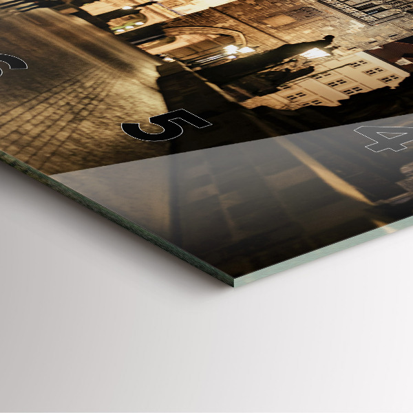 Szögletes fali üvegóra Károly híd Prágában