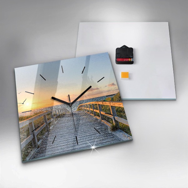 Szögletes fali üvegóra Tengerparti nyaralás