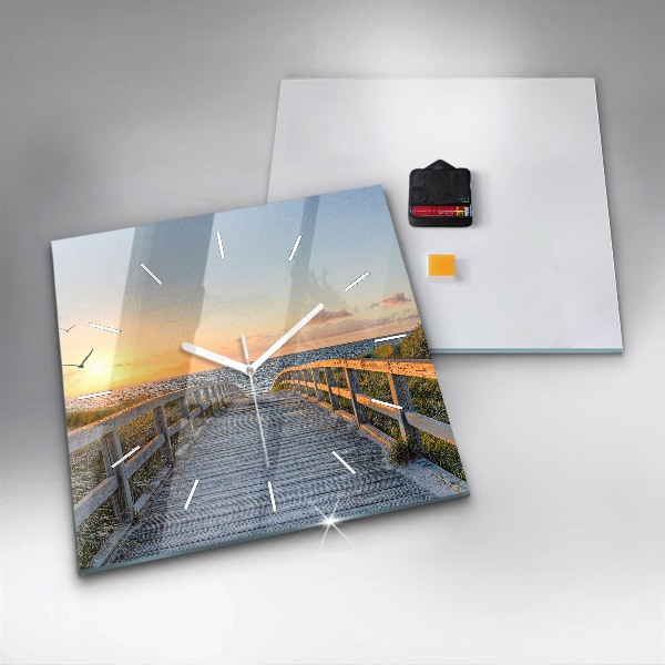 Szögletes fali üvegóra Tengerparti nyaralás