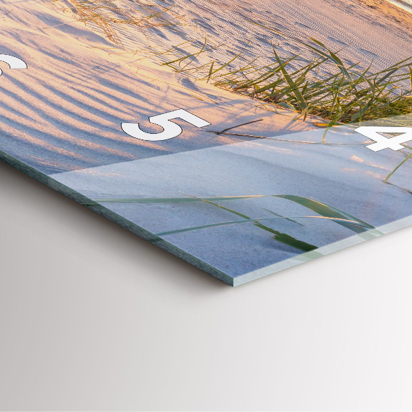 Szögletes fali üvegóra Naplemente a tenger felett