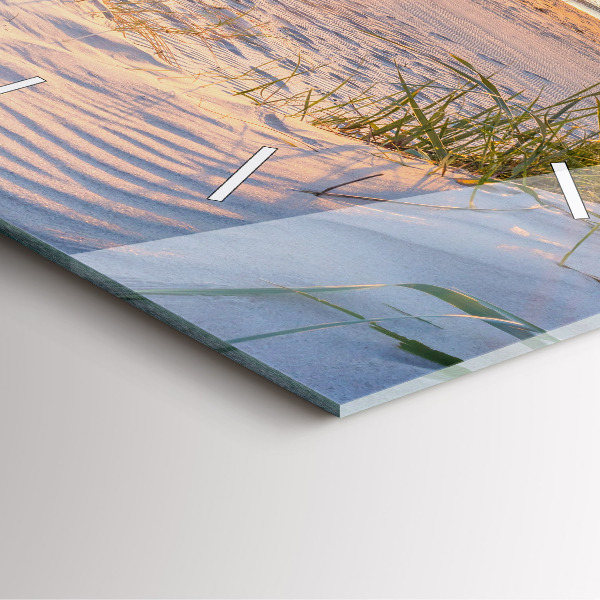 Szögletes fali üvegóra Naplemente a tenger felett