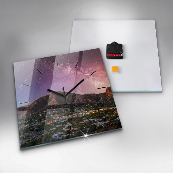 Szögletes fali üvegóra Hegyi táj