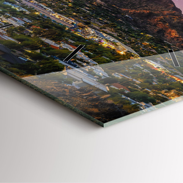 Szögletes fali üvegóra Hegyi táj