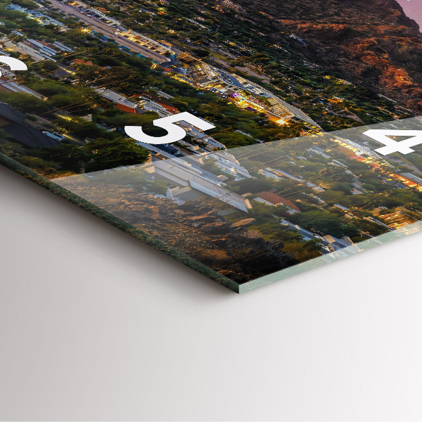 Szögletes fali üvegóra Hegyi táj