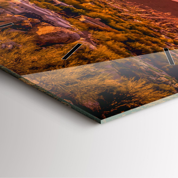 Szögletes fali üvegóra Észak-Scottsdale naplemente