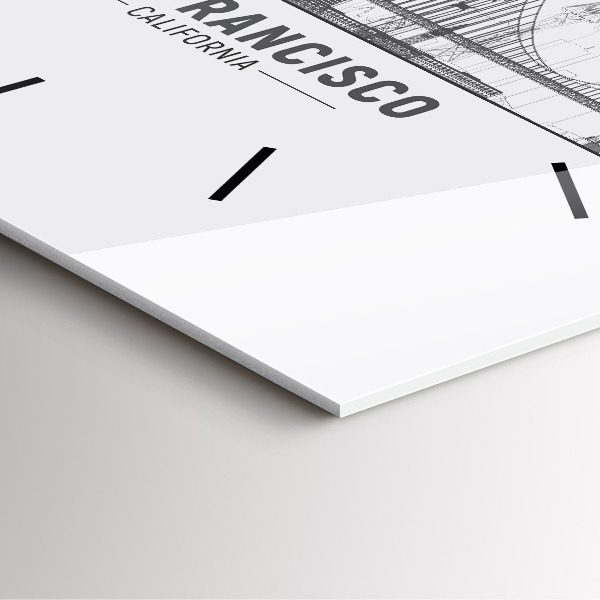 Szögletes fali üvegóra San Francisco Skyline