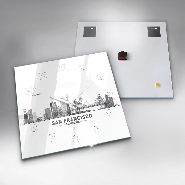 Szögletes fali üvegóra San Francisco Skyline