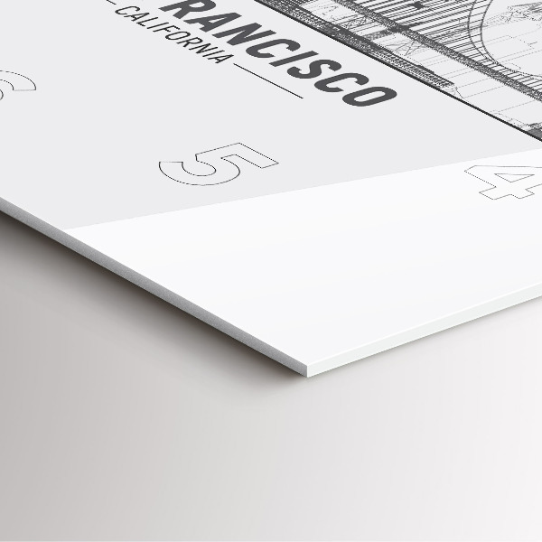 Szögletes fali üvegóra San Francisco Skyline