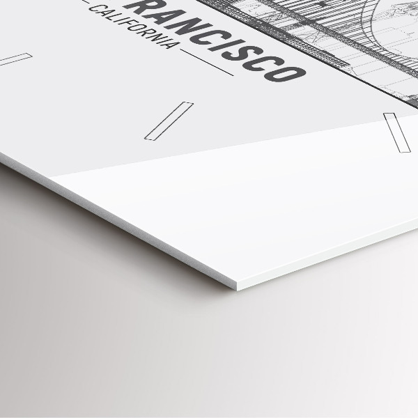 Szögletes fali üvegóra San Francisco Skyline