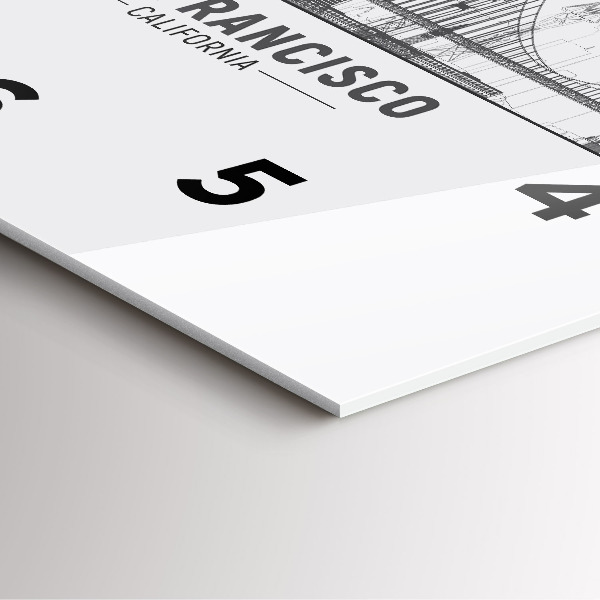 Szögletes fali üvegóra San Francisco Skyline