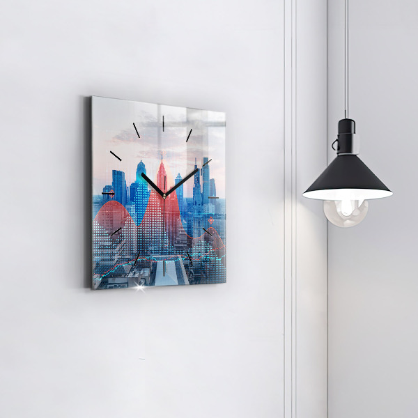 Szögletes fali üvegóra Felhőkarcolók Philadelphiában