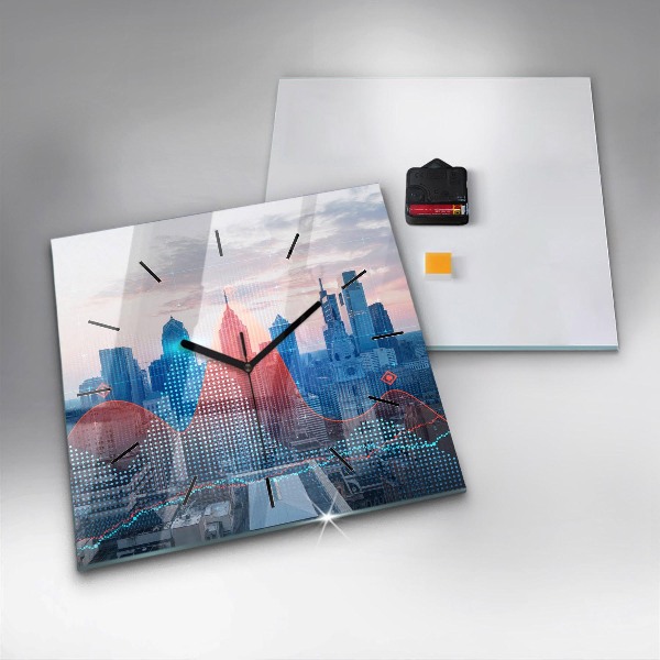 Szögletes fali üvegóra Felhőkarcolók Philadelphiában