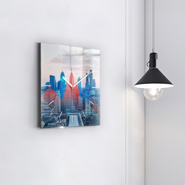 Szögletes fali üvegóra Felhőkarcolók Philadelphiában