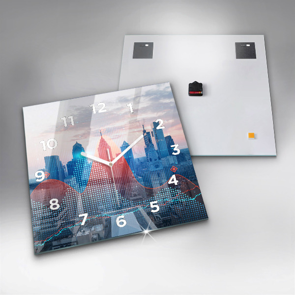 Szögletes fali üvegóra Felhőkarcolók Philadelphiában