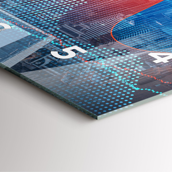 Szögletes fali üvegóra Felhőkarcolók Philadelphiában