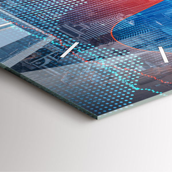 Szögletes fali üvegóra Felhőkarcolók Philadelphiában