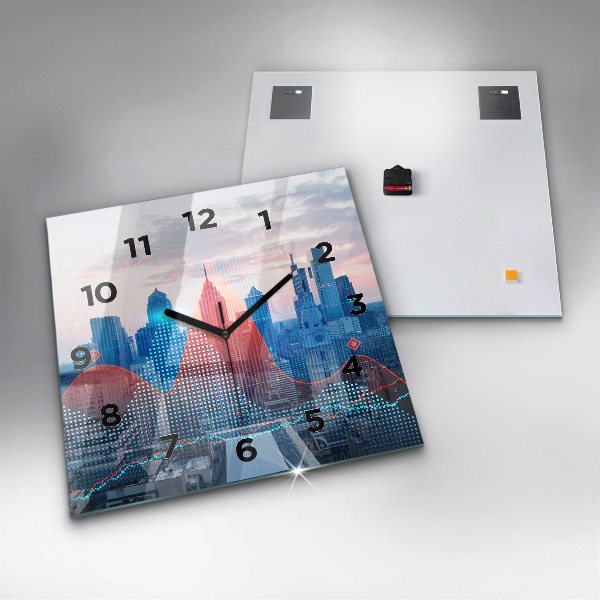 Szögletes fali üvegóra Felhőkarcolók Philadelphiában