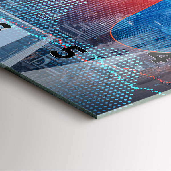 Szögletes fali üvegóra Felhőkarcolók Philadelphiában