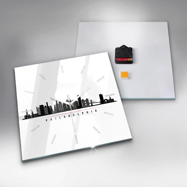 Szögletes fali üvegóra Philadelphia illusztráció