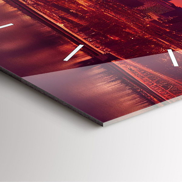 Szögletes fali üvegóra Philadelphia City éjjel