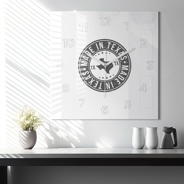 Szögletes fali üvegóra Texas bélyegző