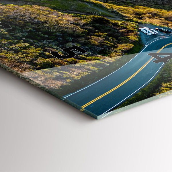 Szögletes fali üvegóra Az út San Franciscóba