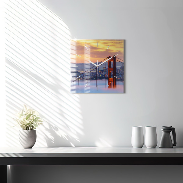 Szögletes fali üvegóra San Francisco híd