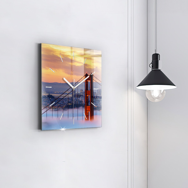 Szögletes fali üvegóra San Francisco híd
