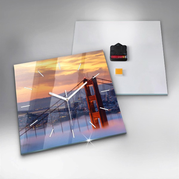 Szögletes fali üvegóra San Francisco híd