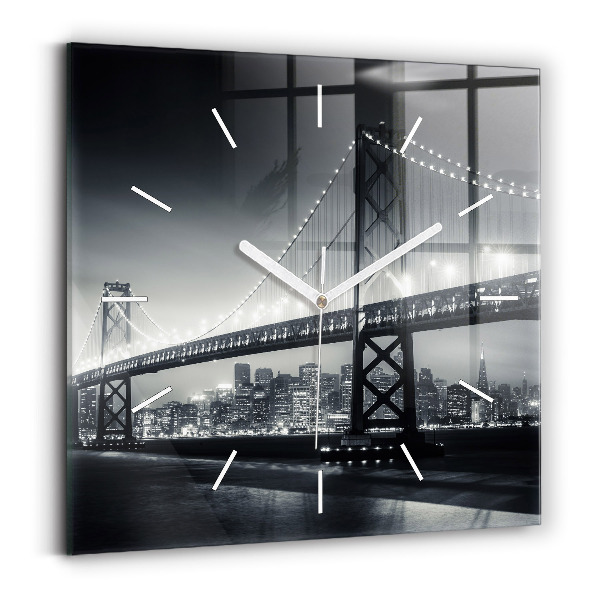 Szögletes fali üvegóra San Francisco híd éjjel