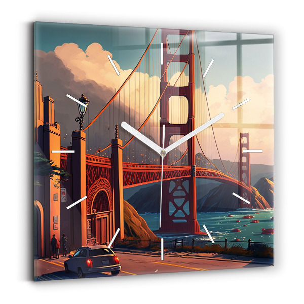 Szögletes fali üvegóra San Francisco híd