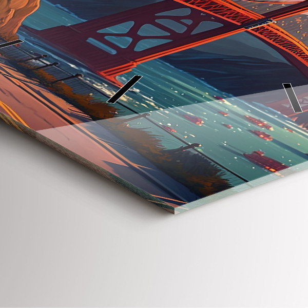 Szögletes fali üvegóra San Francisco híd