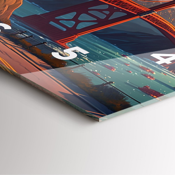 Szögletes fali üvegóra San Francisco híd